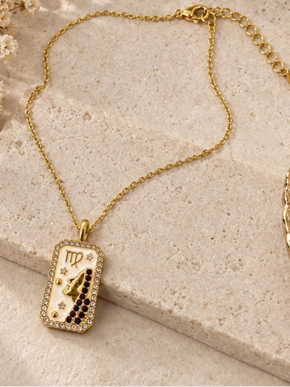 Gold Virgo Zodiac Pendant Necklace - Women's Gold-Tone Astrology Jewelry